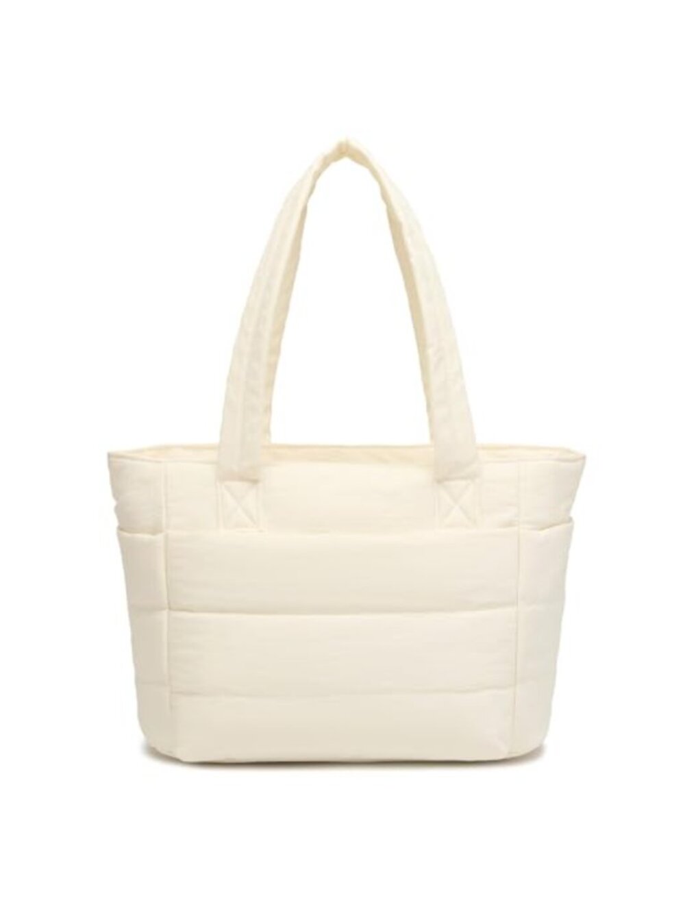 Puffer Tote Bag for Women Lightweight Nylon Work Travel Laptop Shoulder Carry On